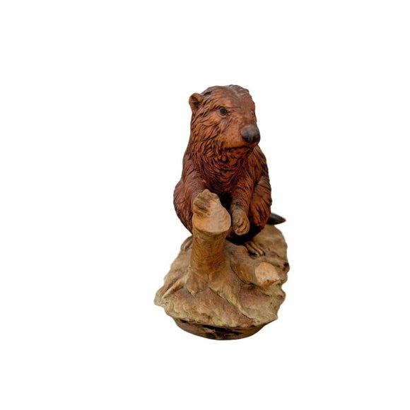 Vintage Lefton China Beaver Figurine Hand-Painted Japan Woodland Animal - Picture 2 of 7